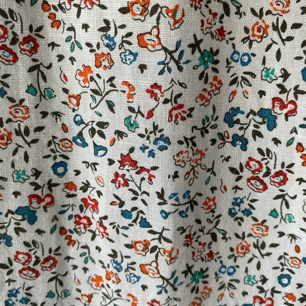 Banana Republic Short Sleeve Linen Blend Button Down Shirt floral print